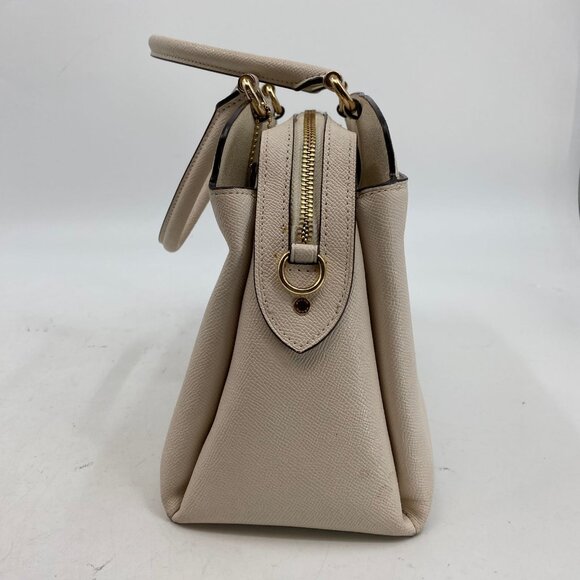 Coach Beige Leather Top Handle Shoulder Bag | Classic Style - Picture 4 of 10